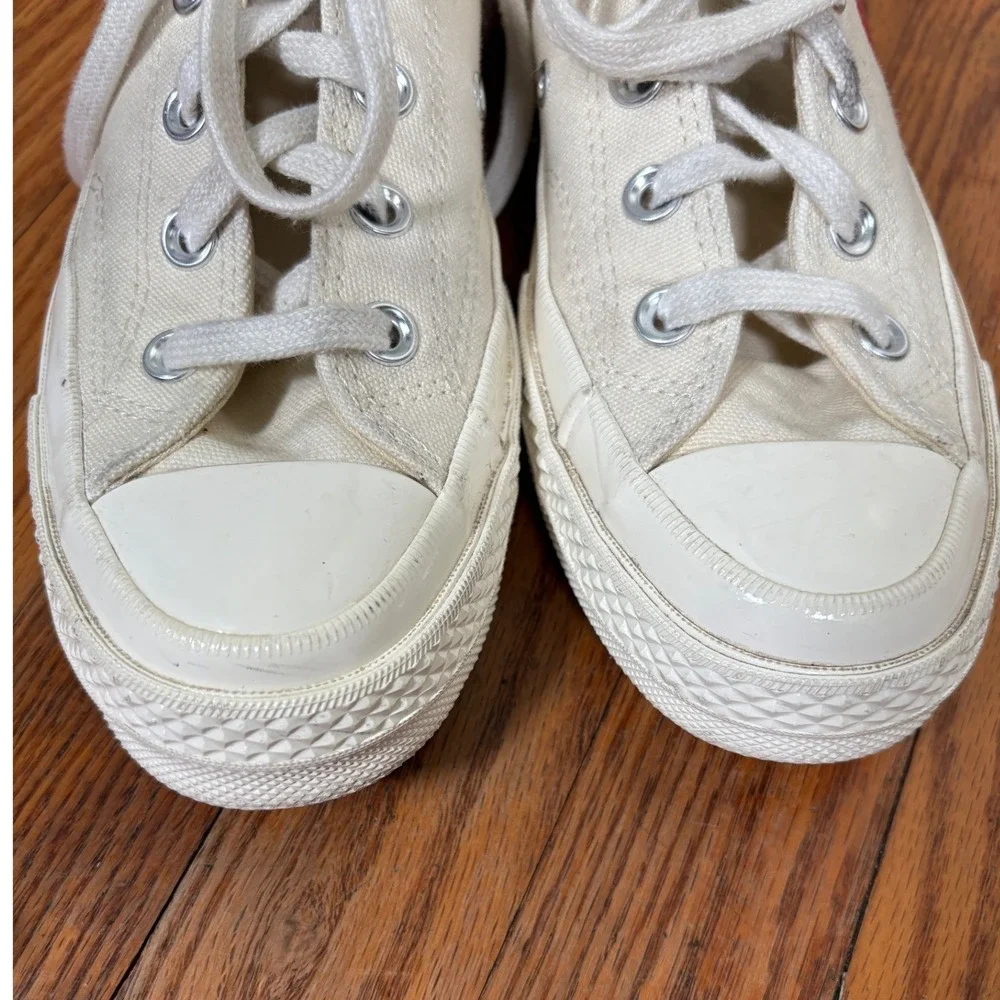 Comme des Garcons PLAY x Converse Chuck Taylor All Star Low‎ Cream Shoes size 6